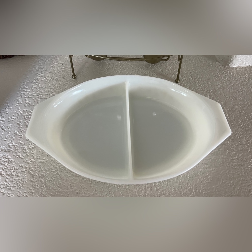 Vintage Pyrex Constellation Atomic Starburst Divided Dish Lid & Warming Stand - Picture 7 of 7